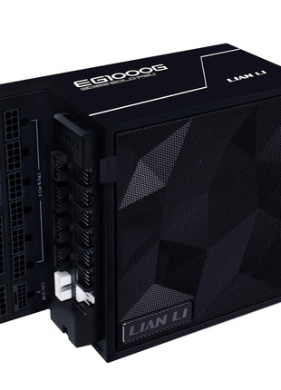 Lian Li EDGE1000W Fully Modular Low-Noise ATX Power Supply - ATX 3.1 & PCIE 5.1 Compliant - Cybenetics Gold Efficiency - 12V-2x6 Cable - L-Shape Design - with USB/Fan Hub - Black (EG1000G.BH)