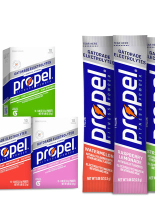 Propel Electrolyte Enhanced Water Drink Mix Powder Packets, Kiwi Strawberry Variety Pack, Zero Calorie & Zero Sugar Hydration with Electrolytes and Vitamins C & E (30 Packets)