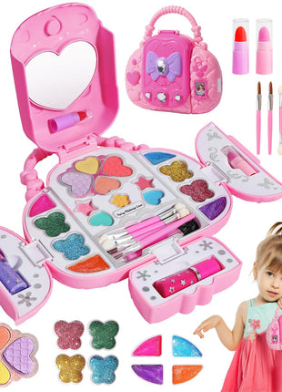 Topsolid Kids Makeup Kit With Mirror - Real Washable Makeup Set for Girls 5-8, Princess Toys Cosmetic Set, Christmas & Birthday Gifts for 3-8 Year Old Girls