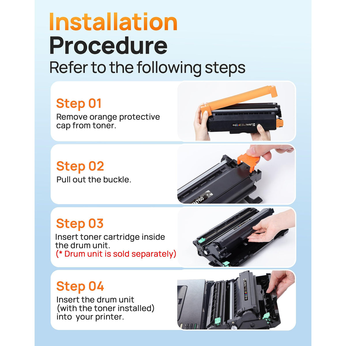E-Z Ink Compatible TN760 Toner Cartridges Replacement for Brother TN-760 TN730 TN-730 to Use with HL-L2350DW HL-L2395DW HL-L2390DW HL-L2370DW MFC-L2750DW MFC-L2710DW DCP-L2550DW (Black, 4 Pack)