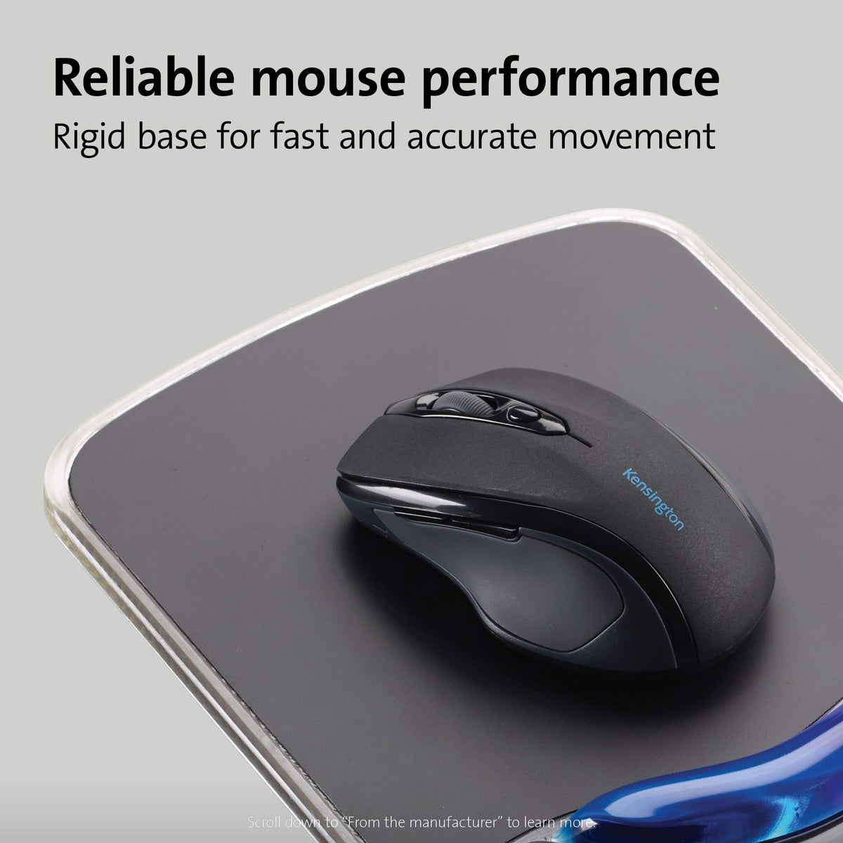 Kensington 62401 Duo Gel Wave Mouse Pad Wrist Rest, Blue