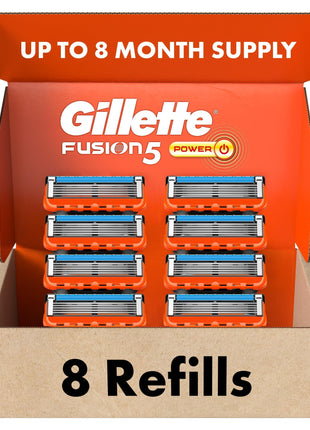 Gillette Fusion5 Power Razor Blade Refills for Men, 8 Count, with Precision Trimmer