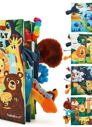 hahaland Baby Books 0-6 Months,Infant Tummy Time Toy Sensory Toys | 6 to 12 Months Touch Feel Book Travel Toy Gifts for Boy Girl 0-3 Month Baby Shower Birthday Easter Basket Stuffers 1PCS