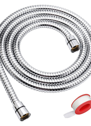 Blissland Shower Hose, 79 Inches Extra Long Stainless Steel Handheld Shower Head Hose with Brass Insert and Nut - Durable and Flexible(Chrome)