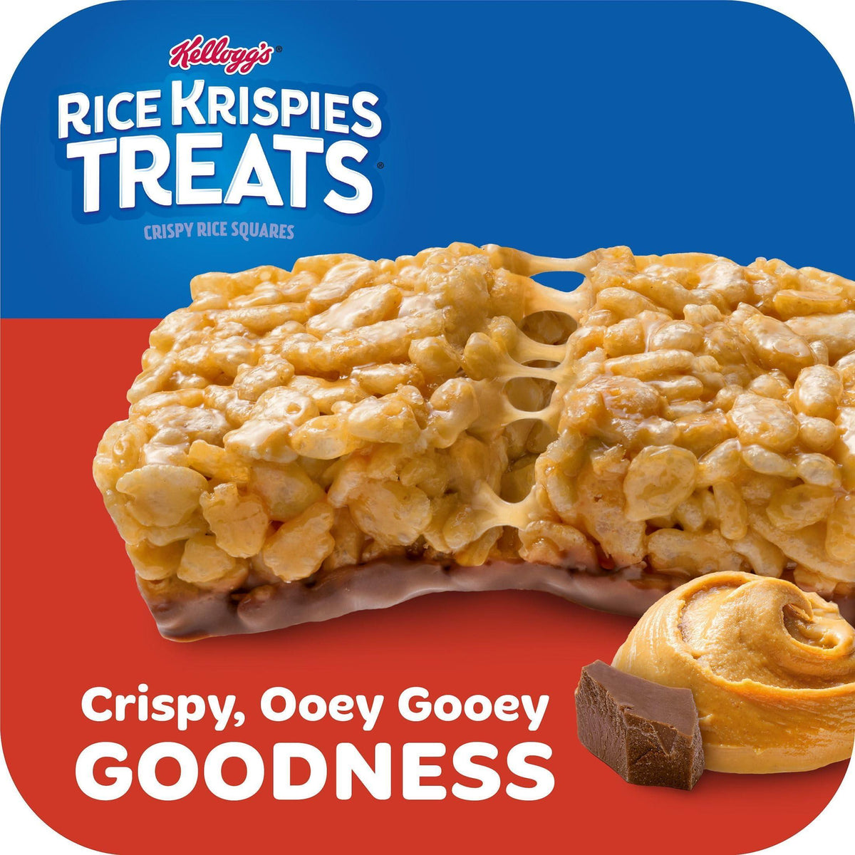 Rice Krispies Treats Crispy Rice Squares, Snack Bars, Chocolatey Peanut Butter, 10.8oz Box (14 Count)