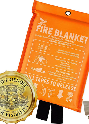 Fire Blanket - 1500F CE Certified Emergency Fire Blanket for Home and Kitchen. 500GSM Fabric & 0.5mm Thick - 100% Fiberglass Fire Extinguisher for Car,Warehouse Office - 2pc (40x40 inches) by Supa Ant