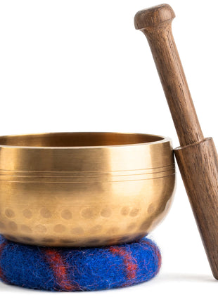 Handcrafted Tibetan Singing Bowl Set – 3.5" Sound Bowl for Meditation, Sound Healing & Yoga – Healing Instrument with Wooden Striker & Cushion – Authentic Hand-Hammered in Nepal