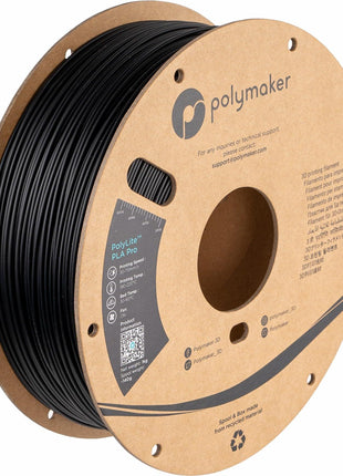 Polymaker PLA PRO Filament 1.75mm, Tough & High Rigidity Black PLA Filament 1.75mm 1kg Cardboard Spool - PolyLite PLA PRO 3D Printer Filament 1.75mm, Print with Most 3D Printers Using 3D Filament