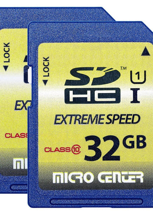 INLAND 32GB Class 10 SDHC Flash Memory Card Standard Full Size SD Card USH-I U1 Trail Camera by Micro Center (2 Pack)