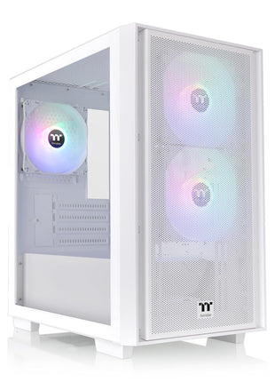 Thermaltake Versa H16 TG ARGB Snow Micro ATX Tower Case; Tempered Glass Side Panel; 3 Pre-Installed ARGB Fans; CA-1Y8-00S6WN-01; 3 Year Warranty