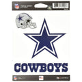 Rico Industries NFL Dallas Cowboys Die Cut Triple Spirit Sticker Sheet, One Size, Primary, 3-Piece