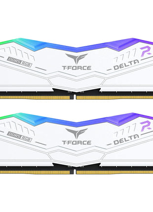 TEAMGROUP T-Force Delta RGB DDR5 Ram 32GB (2x16GB) 6400MHz PC5-51200 CL32 Desktop Memory Module Ram for 600 700 Series Chipset XMP 3.0 Ready White FF4D532G6400HC32ADC01