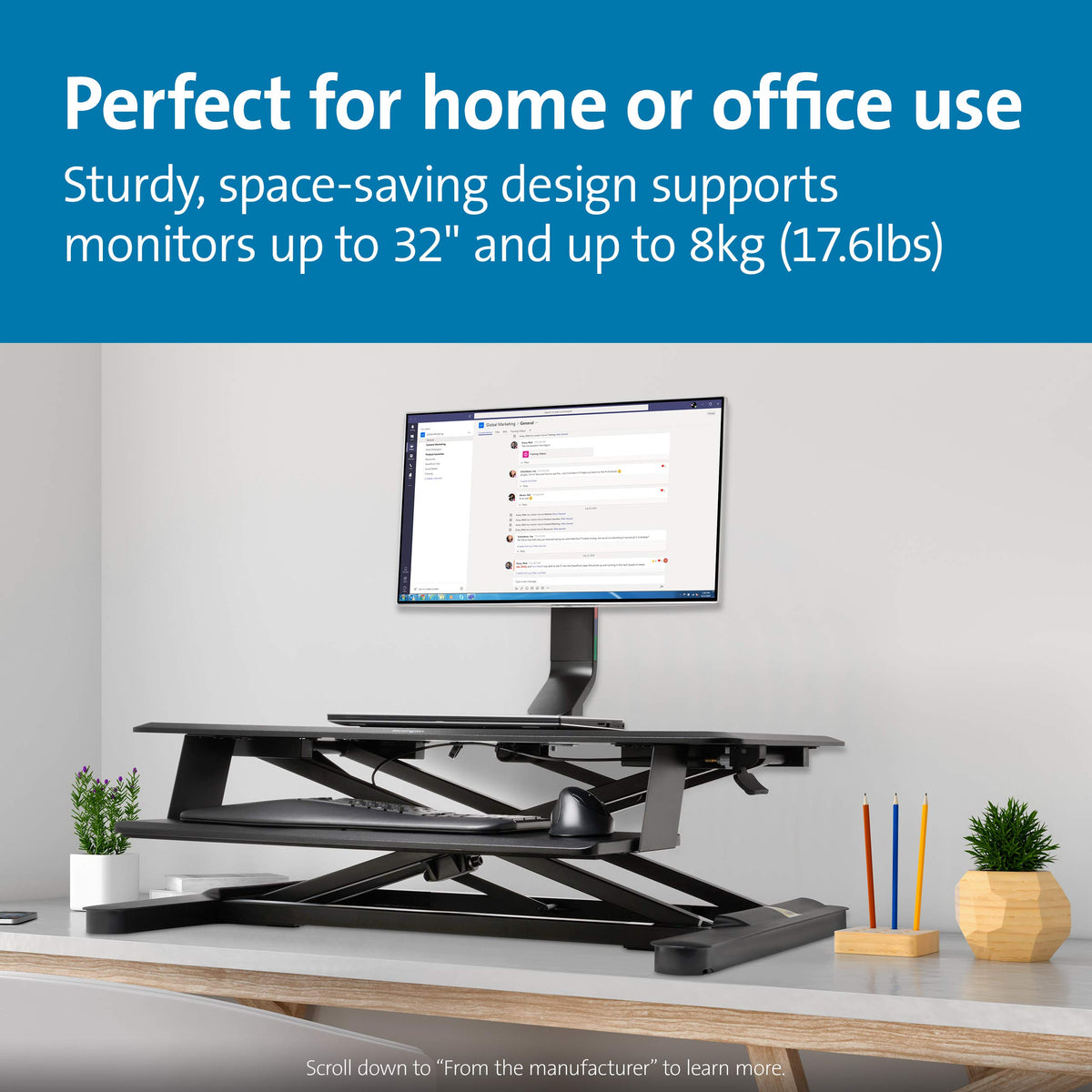 Kensington SmartFit Space Saving Single Monitor Arm (K55512WW)