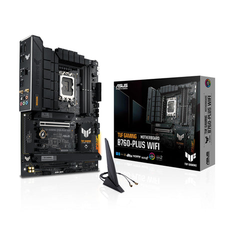 ASUS TUF GAMING B760-PLUS WIFI Intel B760 LGA 1700 ATX motherboard, Ready for 14th, 13th & 12th Gen Intel® Core CPU, 12+1+1 Stages, PCIe 5.0, 3x M.2, DDR5, 2.5G, USB 3.2 Type-C®, Thunderbolt 4TM, USB4®