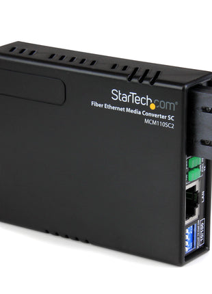StarTech.com Multimode (MM) SC Fiber Media Converter for 10/100Mbps Network - Ethernet to SC MM Fiber Media Converter - 2 km / 1.2 m, TAA (MCM110SC2)