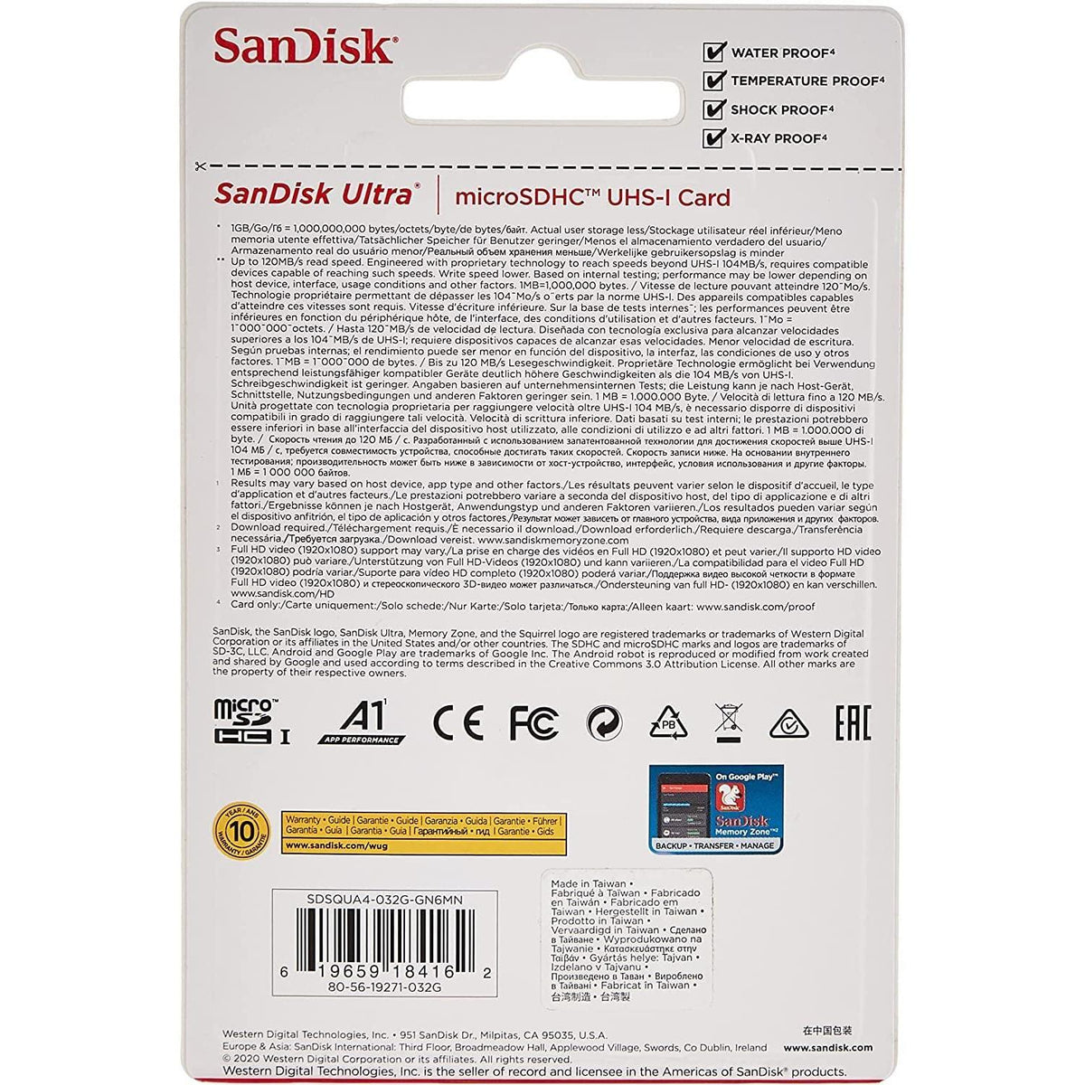 SanDisk 32GB Ultra® microSDHC 120MB/s A1 Class 10 UHS-I