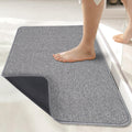 Bath Mat,Ultra Thin Bathroom Rugs,Rubber Bath Mats for Bathroom,No Slip Bath Rugs,Quick Dry,Machine Washable,Low Pile,Absorbent,Shower Outside,Sink,Home Decor Accessories.Grey,1'5