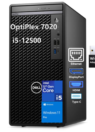 Dell Pro Tower PC Business Desktop Computer, 14th Gen Intel 14-Core i5-14500 vPro, 16GB DDR5 RAM, 512GB PCIe SSD, RJ-45, HDMI, DisplayPort, Type-C, Windows 11 Pro | 16GB DDR5 RAM, 512GB PCIe SSD, RJ-45, HDMI, DisplayPort, Type-C, Windows 11 Pro