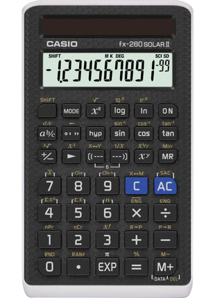Casio fx-260 Solar II Scientific Calculator | 10-Digit Display | Fraction & Trig Functions | Ideal for Middle School, High School Math, Algebra, Trigonometry | Solar Powered