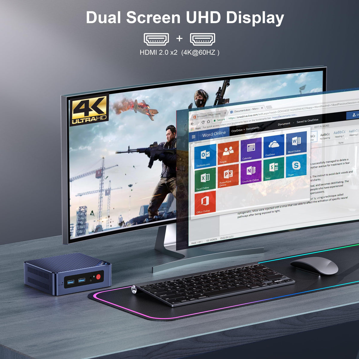 Beelink Mini PC, Mini S12 Pro Intel 12th N100(Up to 3.4GHz), 16GB DDR4 500GB M.2 SSD, Desktop Computers Support 4K Dual HDMI Display/WiFi6/BT5.2/USB3.2/1000Mbps LAN/WOL Home/Office