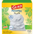 Glad ForceFlex Tall Kitchen Trash Bags, 13 Gallon, Gain Original, 110 Count (Package May Vary)