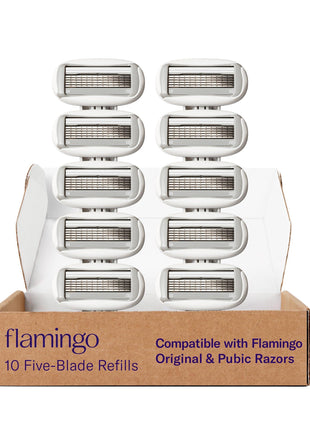 Flamingo Women's Original Razor Blade Refill Cartridges for Women - 10 Count - 5-Blade Shaving Razors for Women