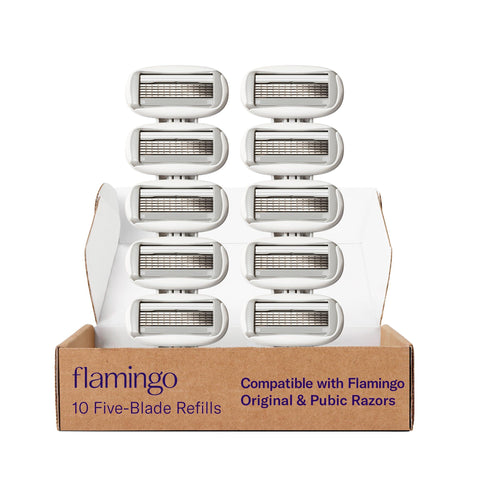 Flamingo Women's Original Razor Blade Refill Cartridges for Women - 10 Count - 5-Blade Shaving Razors for Women