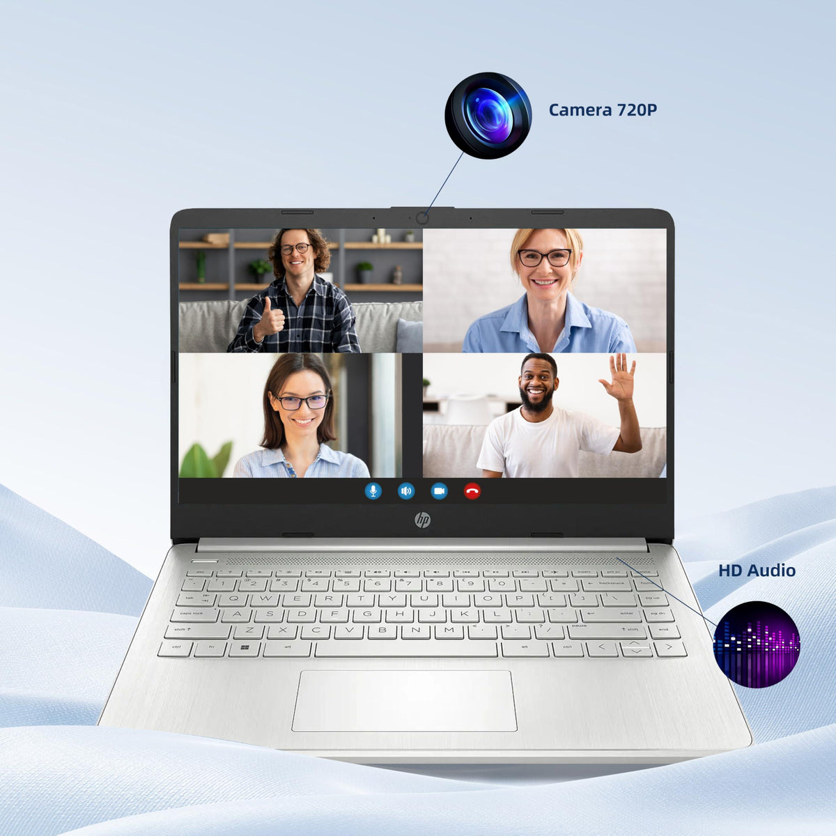 HP Laptop Computer for Student & Business, 1-Year Office365, 4GB RAM, 384GB Storage (128GB UFS + 256GB Hub Docking Set), 14 Inch, Intel 4-Core Processor (Beat i3-1115G4), WiFi 6, BT 5.4, Windows 11 S