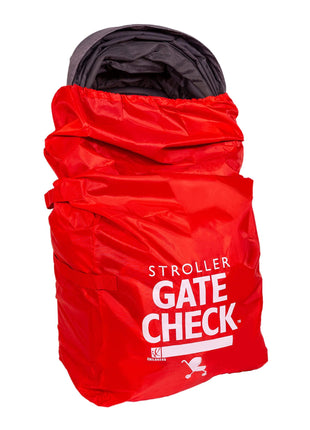 J.L. Childress Gate Check Bag for Single & Some Double Strollers - Travel Bag for Airplane, Fits Most Standard Baby Strollers, Airport Accessories for Gate Check, Flying Essentials - Red