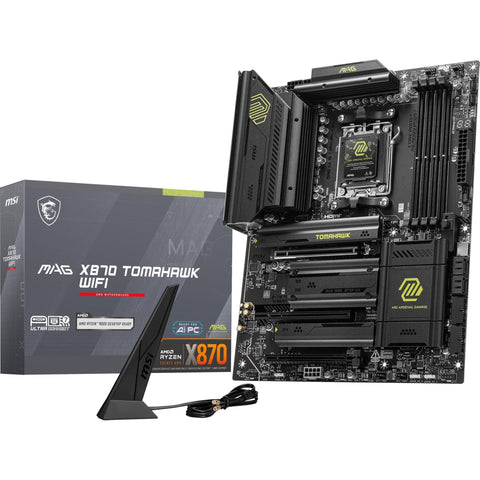 MSI MAG X870 Tomahawk WiFi Gaming Motherboard (AMD Ryzen 9000/8000/7000 Series Processors, AM5, DDR5, PCIe 5.0, M.2 Gen5, SATA 6Gb/s, USB 40Gbps, HDMI/DP, Wi-Fi 7, Bluetooth 5.4, 5Gbps LAN, ATX)