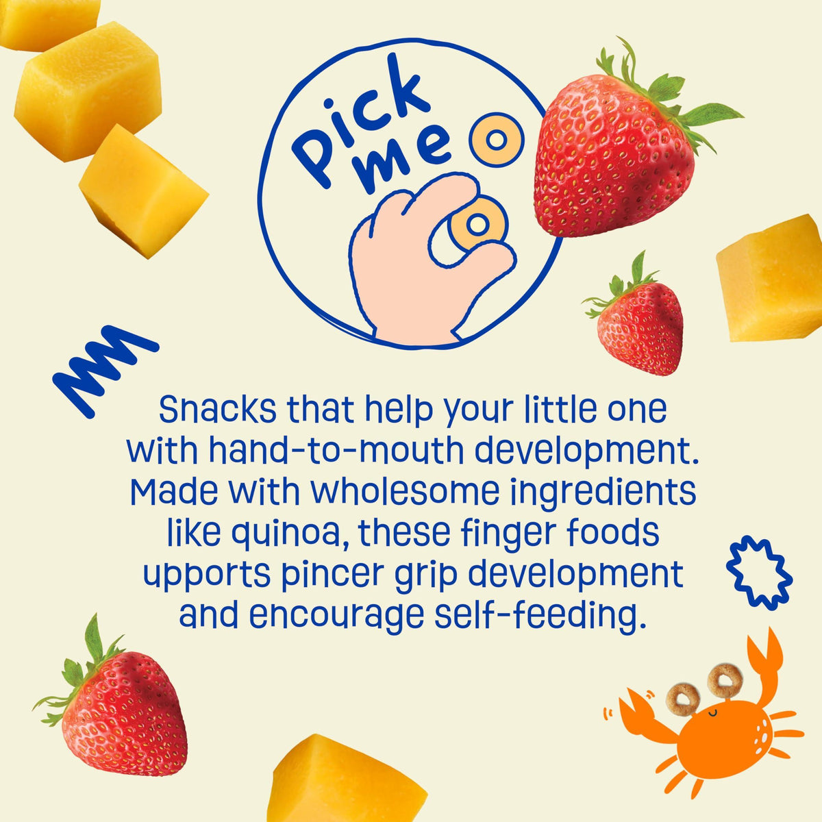 Earth's Best Organic Melty Hoops, Bite-Sized Snacks for Babies 8 Months and Up, Strawberry and Mango, 0.32 Ounce Individual Bags (Pack of 4)