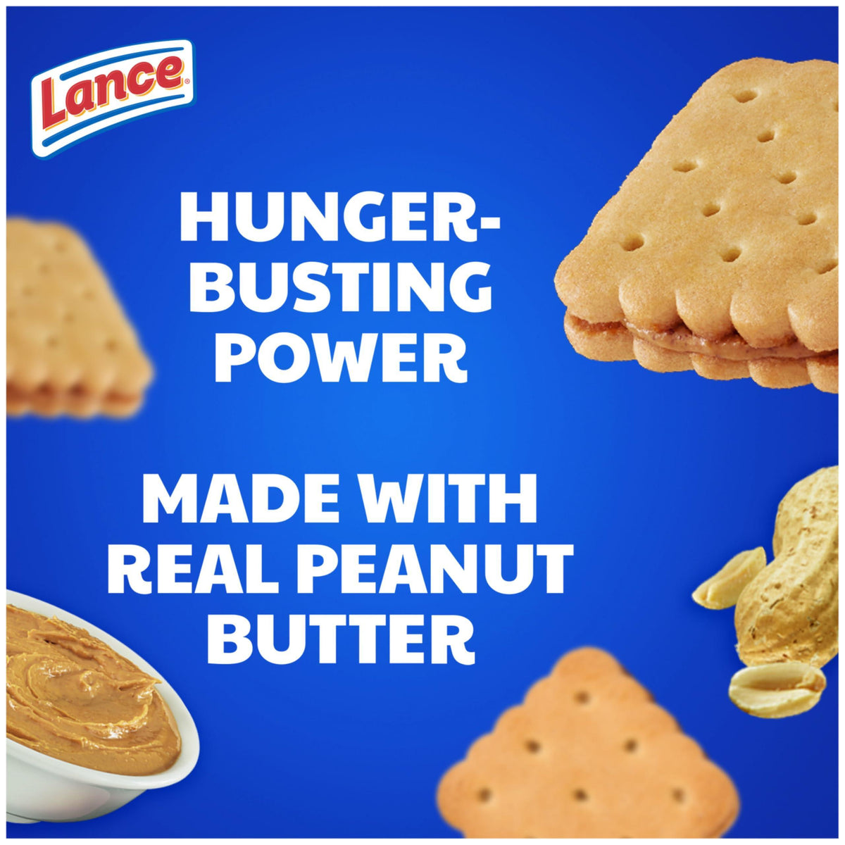 Lance Sandwich Cookies, Nekot Peanut Butter, 10 Individually Wrapped Packs, 6 Sandwiches Each