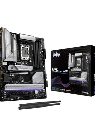 ASRock B860 Live Mixer WiFi 6E LGA1851 DDR5 ATX Motherboard Intel Core Ultra Series 2 12+1+1+1+1 Power Phase PCIe 5.0 x16 Thunderbolt 4 Wi-Fi 6E DDR5 8666+ (OC) 3x M.2 (Gen5/4) 2.5G LAN BIOS Flashback