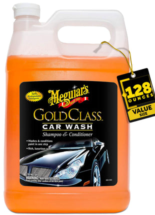 Meguiar's Gold Class Car Wash, Ultra-Rich Foam Car Wash Soap and Conditioner for Vehicle Cleaning, Paint Cleaner to Clean and Condition in One Easy Step, 1 Gallon