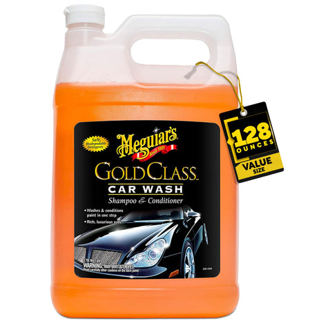 Meguiar's Gold Class Car Wash, Ultra-Rich Foam Car Wash Soap and Conditioner for Vehicle Cleaning, Paint Cleaner to Clean and Condition in One Easy Step, 1 Gallon
