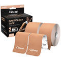 CKeep Uncut Kinesiology Tape(2 Rolls), Original Cotton Elastic Premium Athletic Tape,Latex Free Hypoallergenic, 2inch x 16ft, Beige