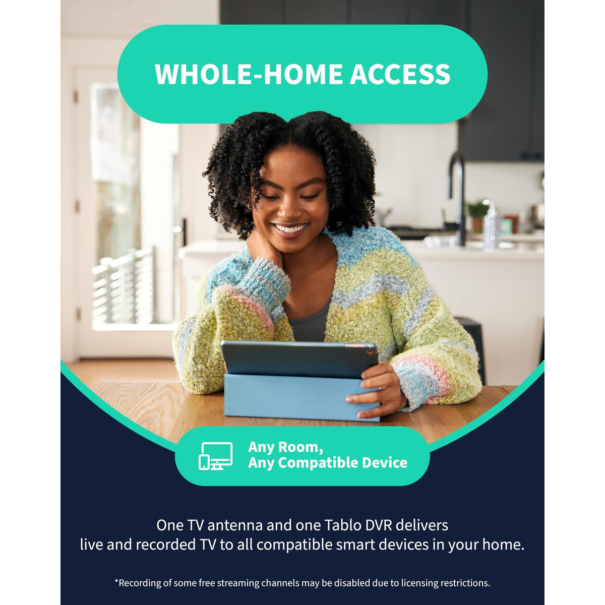 Tablo TV 4th Gen 2-Tuner Over-The-Air (OTA) DVR - Watch, Pause & Record Live TV, News, Sports & Movies Throughout Your Home Over Wi-Fi - Pairs w/Any TV Antenna - 50+ Hrs Recording - No Subscriptions