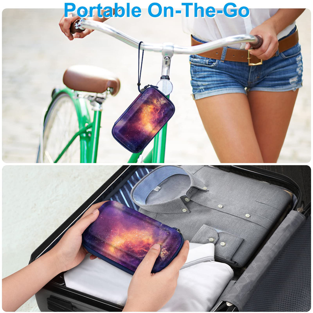 Fintie Carrying Case for Nintendo New 2DS XL LL/New 3DS / 2DS / 3DS XL LL, Protective Hard Shell Portable Travel Cover Pouch with Game Card Slots & Inner Pocket, Galaxy
