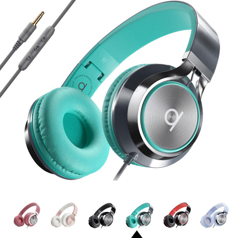 ARTIX CL750 Adults & Kids Headphones with Cord, Microphone & Volume Control - Wired Headphones with Mic, Plug In Teens Corded Head phones Wire for Laptop, Computer, Chromebook, iPad & Tablet 3.5mm Aux