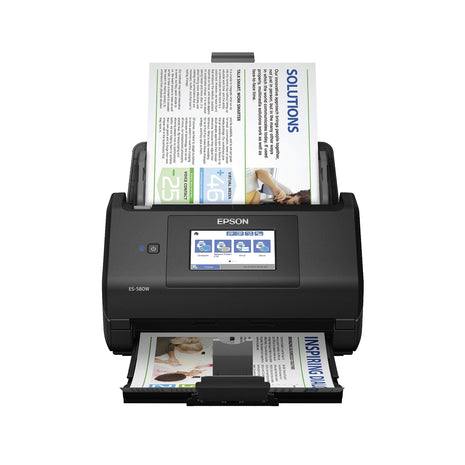 Epson Workforce ES-580W Wireless Color Duplex Desktop Document Scanner for PC and Mac with 100-sheet Auto Document Feeder (ADF) and Intuitive 4.3" Touchscreen. Full 1-Year Limited Warranty (Renewed)