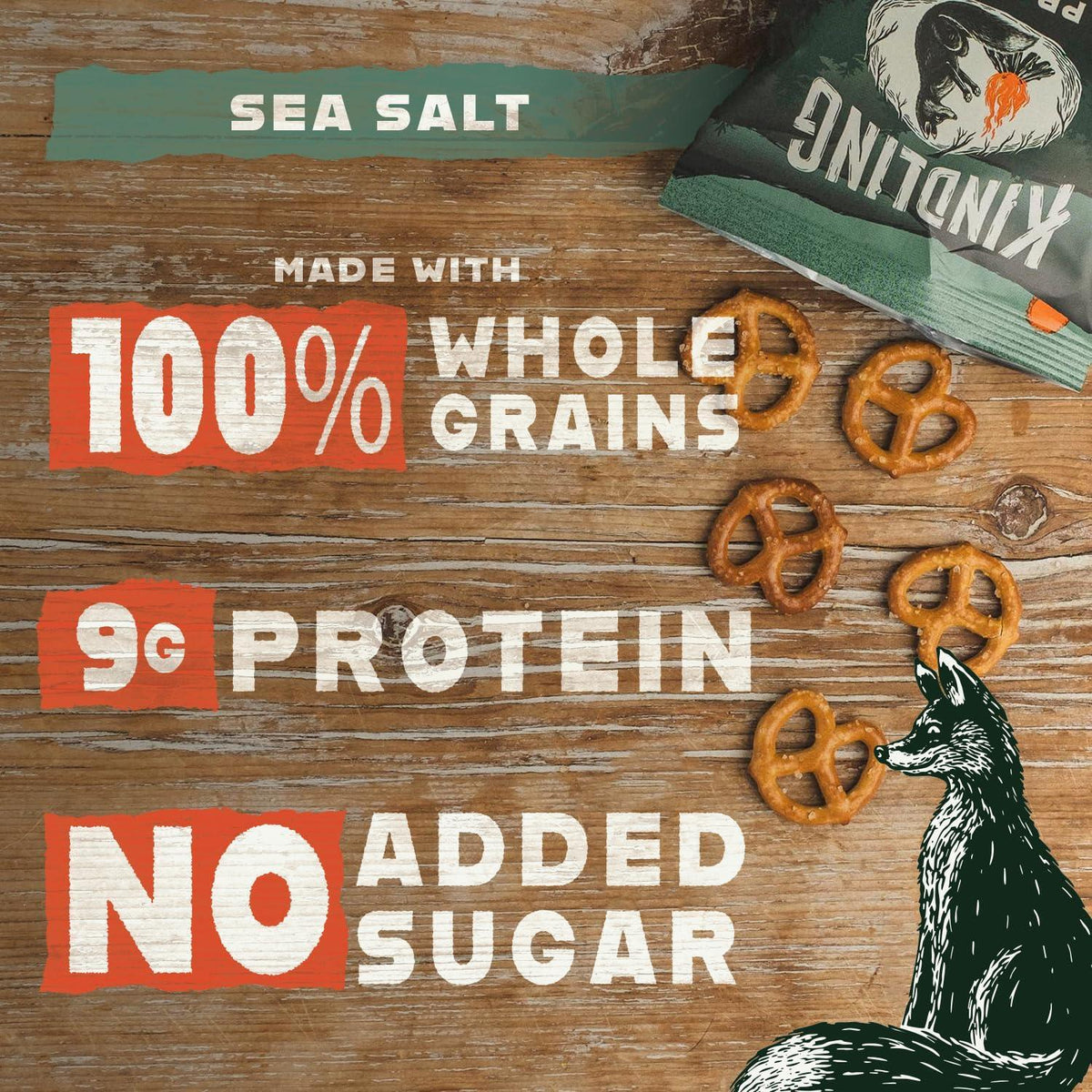 Kindling Protein Pretzels Variety Pack - Sea Salt (3), Dill Pickle (3), Honey Mustard (3), Garlic Parmesan (3) | Protein-Packed Snack | Kosher | 8 - 9g Protein Per Serving | Only 1-2g of Total Sugar | No Artificial Flavors, Soy-Free | Kid’s Snacks & Lunch