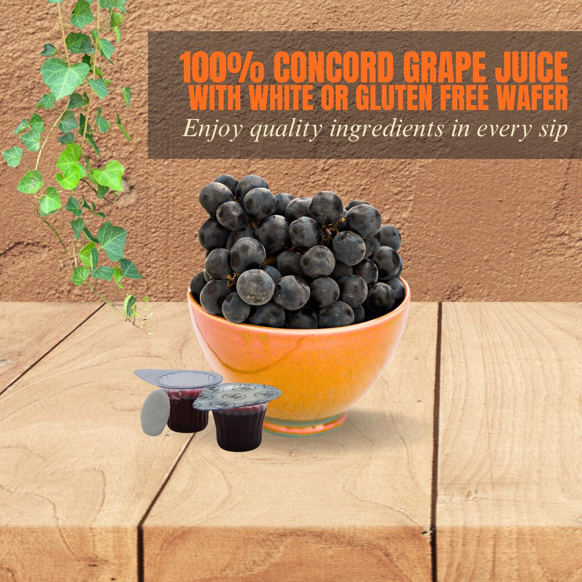 Pre-Filled Communion Cups with Larger Tab and Wafer Set - Box of 100 - Made with Concord Grape Juice & Wafer - Made in the USA