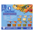 Gerber Purees 2nd Foods Veggie & Fruit Variety Pack, 8 Ounces, Box of 16 (Packaging May Vary)