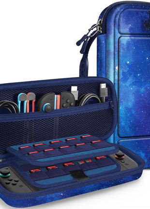 FINTIE Carrying Case for Nintendo Switch 2 (2025), Shockproof Hard Shell Switch 2 Case, Protective Cover Travel Bag with 19 Game Card & 2 Micro SD Card Slots & Inner Pocket, Starry Sky