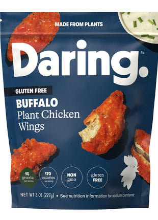 Daring Foods, Frozen, Chicken Wings Plant Based Buffalo, 8 Ounce