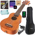 Kmise Professional Ukulele for Adult Beginner, Free Online Lesson 21 inch Soprano Mahogany Ukelele with Kids Ukele Bundle Starter Kit Gig Bag Case, Strap, Tuner, Nylon Strings, Book, Uke Gift Choice