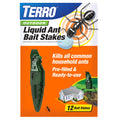 TERRO Liquid Ant Baits - T1813B - Outdoor Ready-to-Use Terro Ant Traps, Kills Household Ants, 12 Stakes