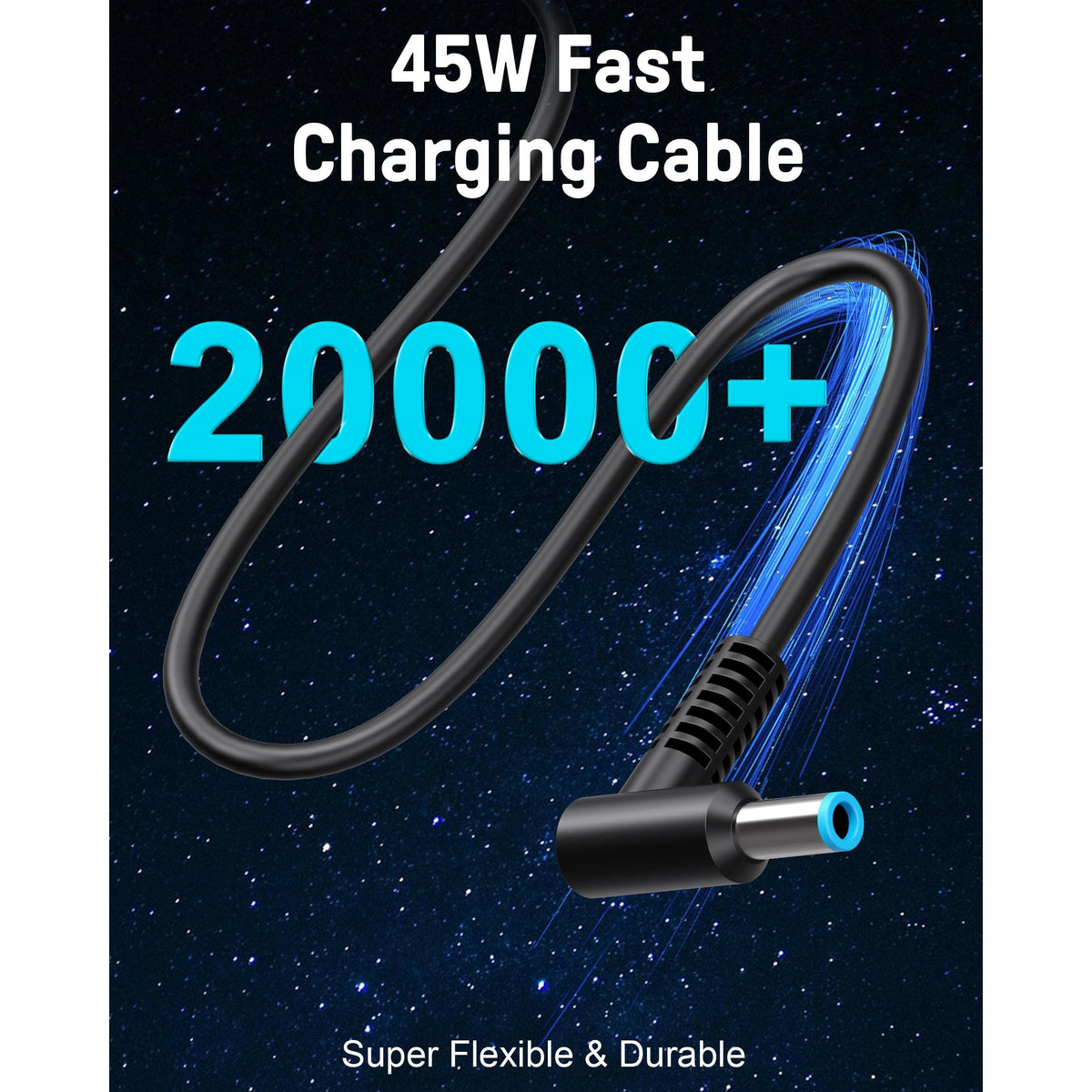 45W Charger Compatible with HP Laptop Charger, Blue Tip, Pavilion x360 11 13 15, Zbook 14u G4 G5 15u 15 G3, Notebook 15, Stream 13 11 14 AC Adapter with Power Cord
