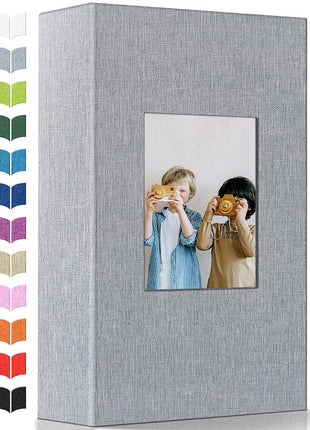Artfeel Photo Album 4x6 with 300 Pockets,Slip-in Picture Albums,Linen Cover Memory Book with Front Window,White Page Vertical Photo Book for Wedding,Family,Anniversare,Baby,Vacation,Father's Day