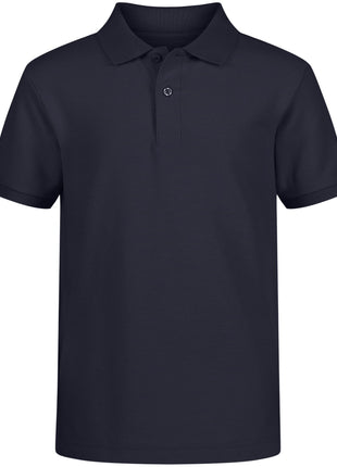 Nautica Boys' School Uniform Short Sleeve Pique Polo, Navy, Large(14/16)